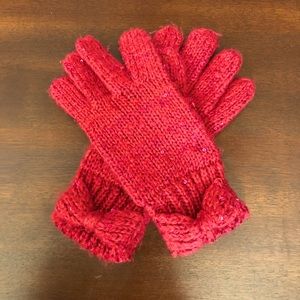 Red sequined gloves